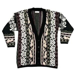 Vintage Forelli Internazionale 3D Knit Cardigan Sweater Made In USA BOHO 22-24